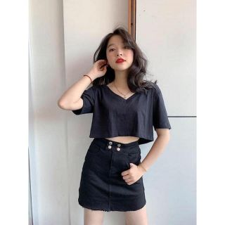 Áo coroptop cổ Tim