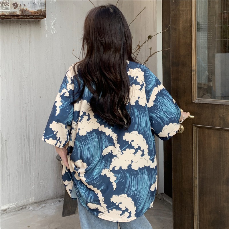 Áo Sơ Mi Ngắn Tay Dáng Rộng In Họa Tiết Cá Tính Theo Phong Cách Mùa Hè Dành Cho Nữ