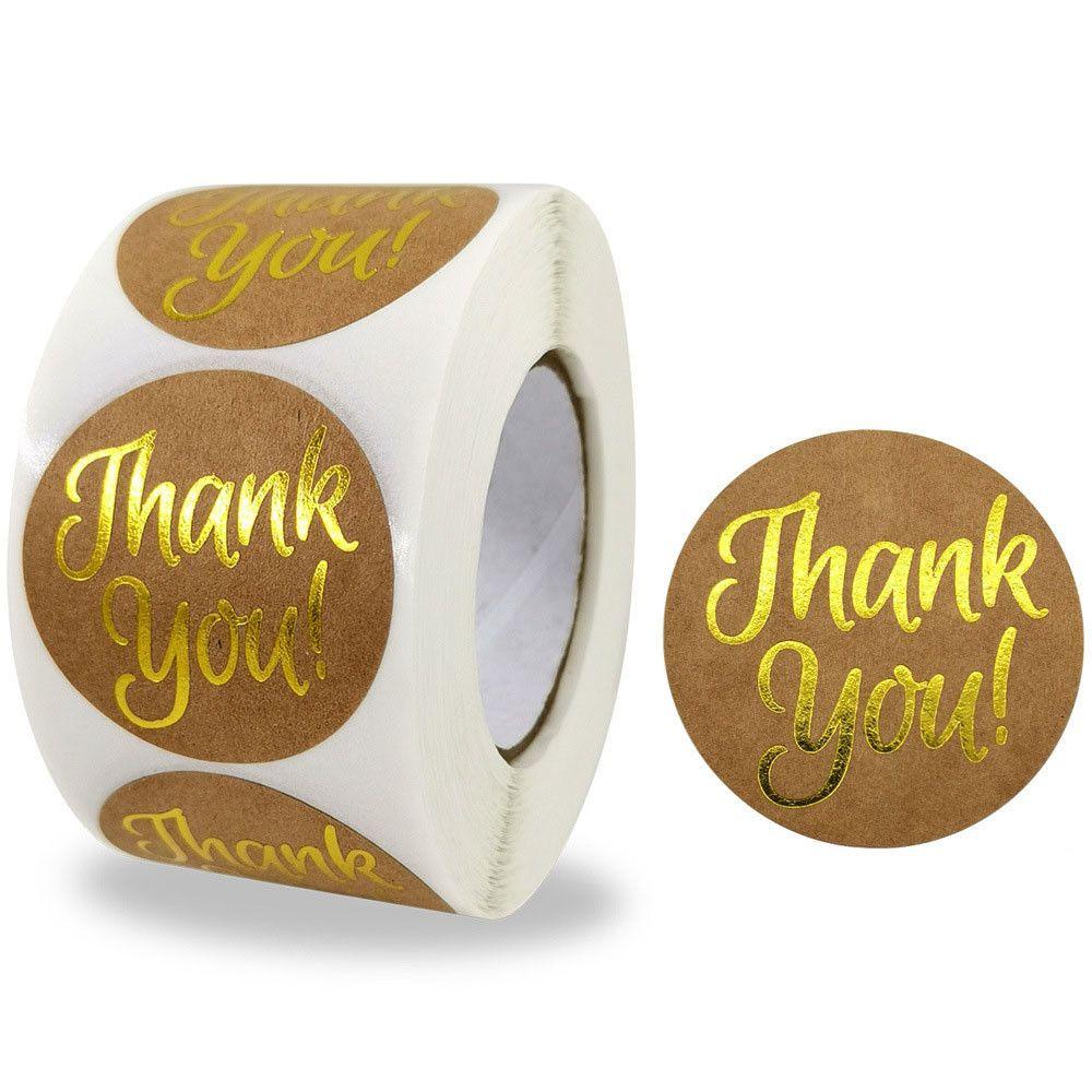 Cuộn Miếng Dán Niêm Phong Bao Bì In Chữ Thank You Độc Đáo
