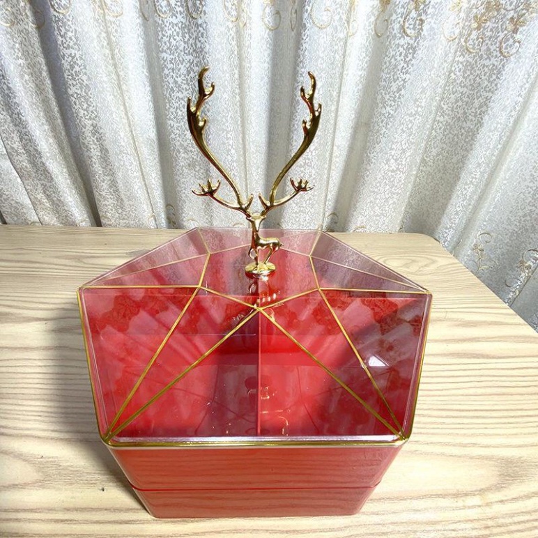 Khay Đựng Mứt Tết Sừng HươuFREESHIPKhay Mứt 2 Tầng Xoay 360, Khay Đựng Bánh Kẹo Tết Độ Hiện Đại Sang Trọng