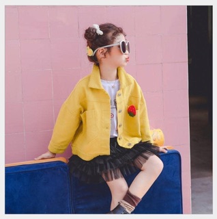[Hàng có sẵn ] Áo khoác JEANS bé gái (có sẵn màu Hồng sz 110)