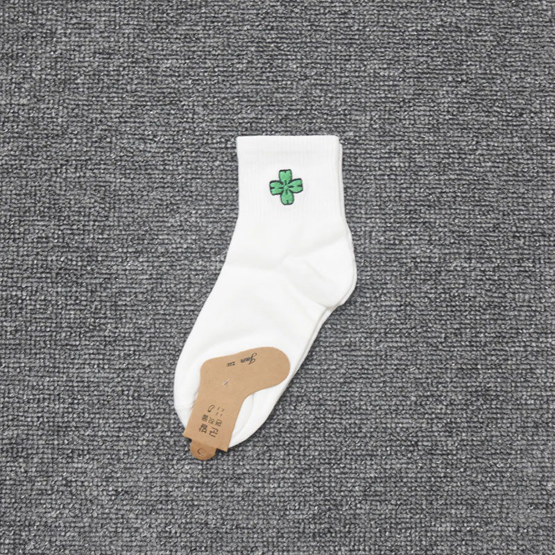 Tất cổ cao nam nữ phong cách Hàn Quốc thêu hình ngộ nghĩnh, vớ cổ cao unisex