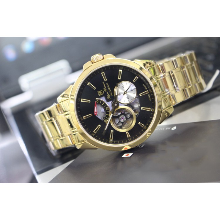 Đồng hồ nam dây kim loại mặt kính sapphire automatic Olym Pianus OP9908-88 OP9908-88