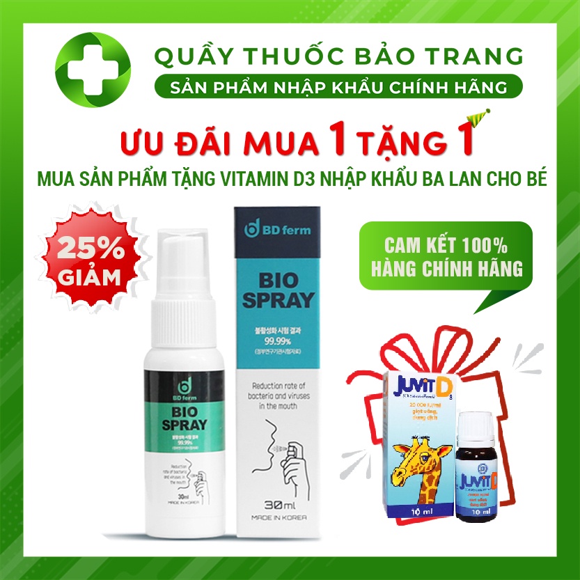 Xịt Họng Sinh Học BD Ferm Bio Spray 30ml Hàn Quốc