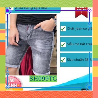 Quần short nam tenji sh099tj quần đùi nam xám trơn wash trẻ trung phong cách tenji store 3 (44-75kg)
