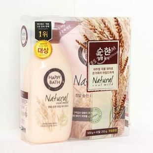 Bộ Sữa Tắm Happy Bath Set Hương Lúa (Chai 500g và Túi 250g)