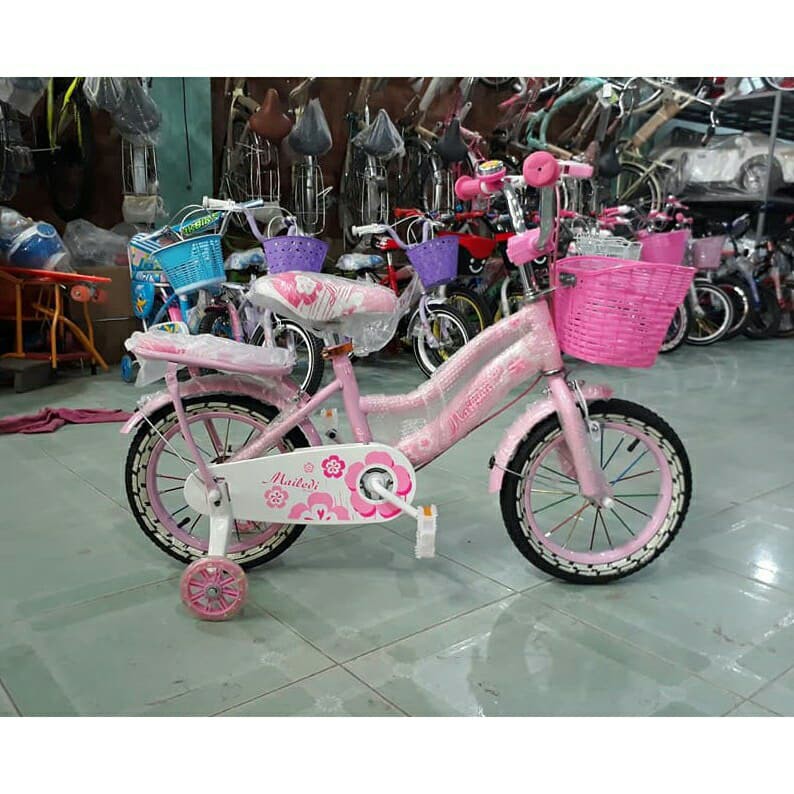 [trợ giá] Xe đạp nữ Mailedi cho bé gái bánh 16/18 (cho bé 5-7t, 6-9t)