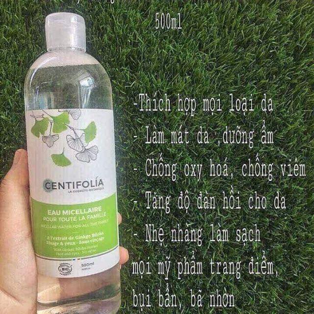 Nước Tẩy Trang Chiết Xuất Rau Má Lành Tính Centifolia Eau Micellaire Pháp