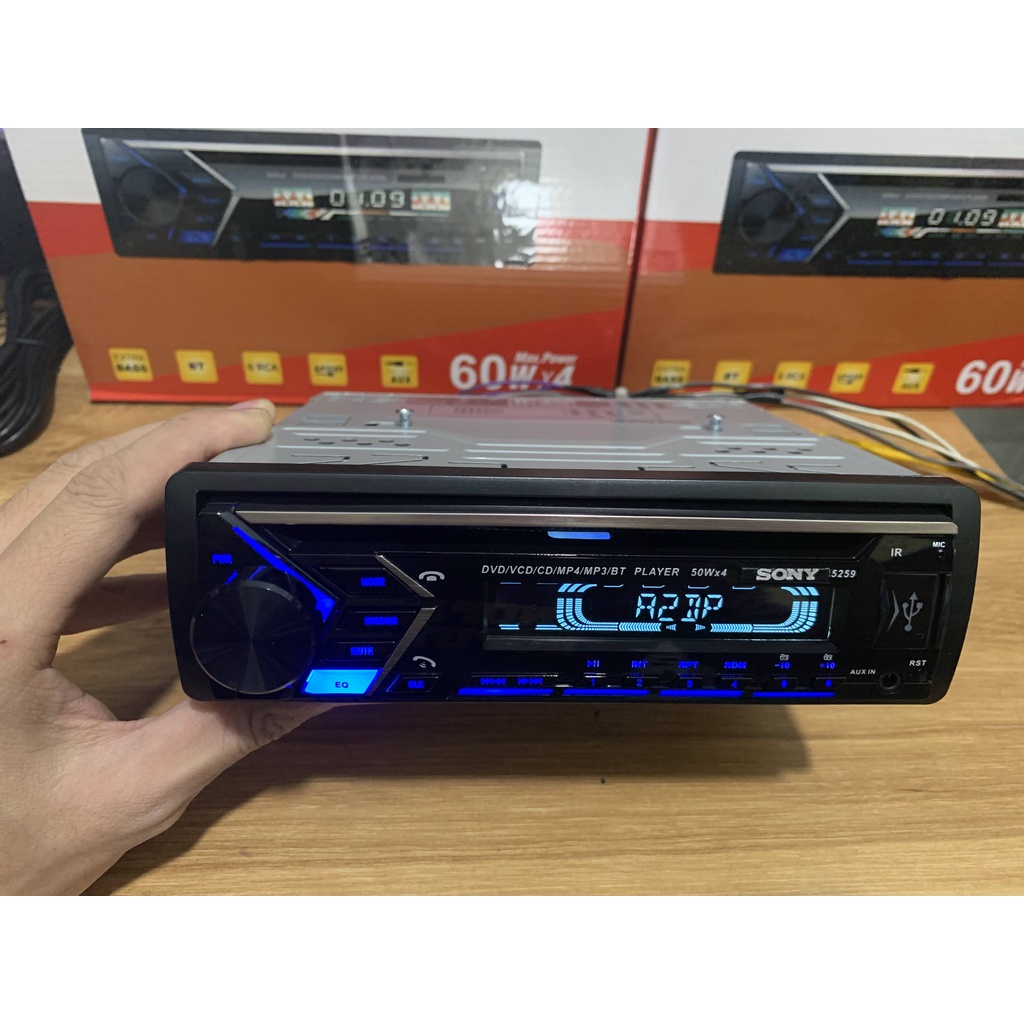 Đầu Đĩa DVD Ô Tô SONY-5259 Kết Nối Bluetooth/ USB/ AUX/ Thẻ Nhớ Micro SD/ Radio - Lắp Được Cho Mọi Xe Ô Tô 12V