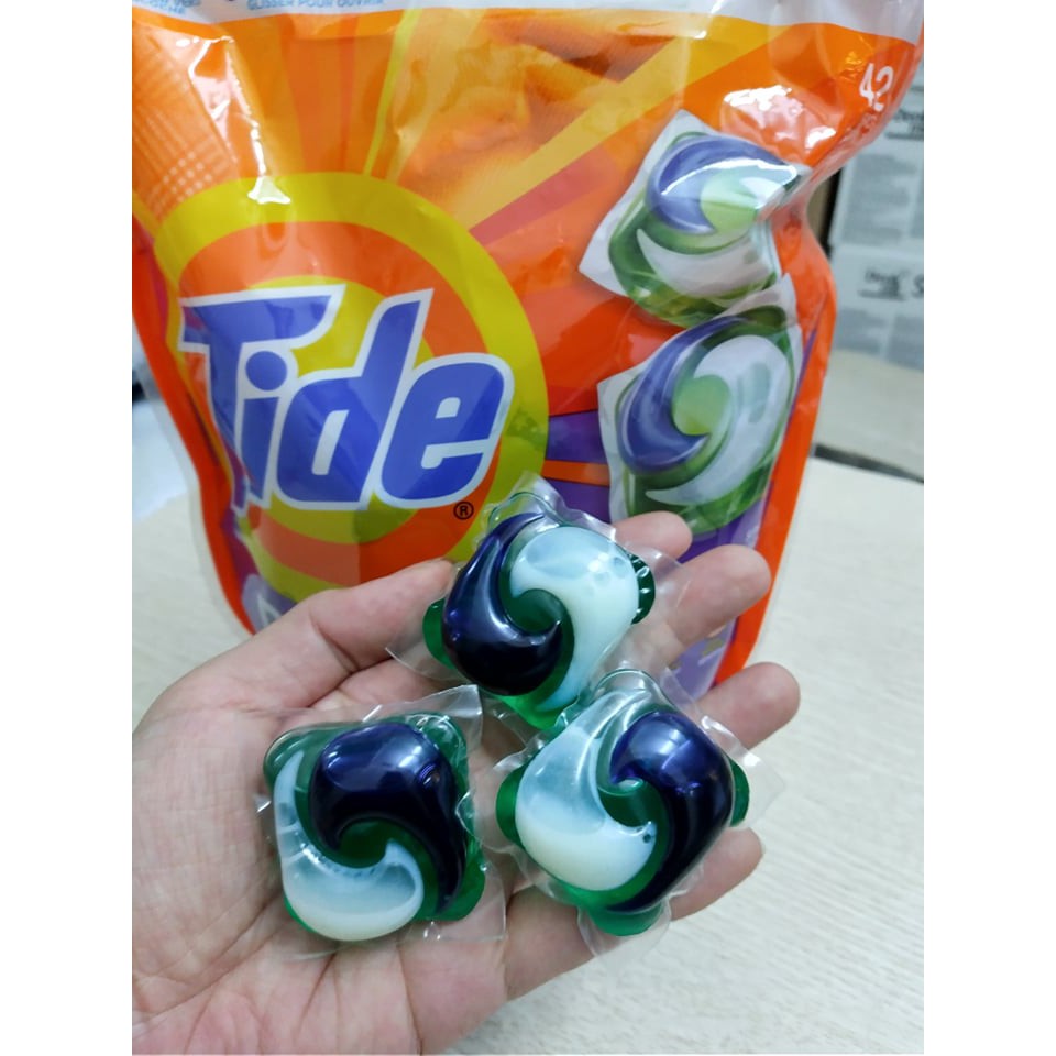 Viên giặt Tide Pods 3 in 1- hàng Mỹ xịn xò, túi 42 viên, thơm ngát hương hoa, dùng 1 lần là mê.