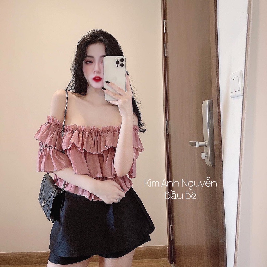 Sét Đồ Nữ, Sét Áo Nữ Trễ Vai Bèo Tùng Kèm Quần Giả Váy Cực Xinh Siêu Hot Hit | BigBuy360 - bigbuy360.vn