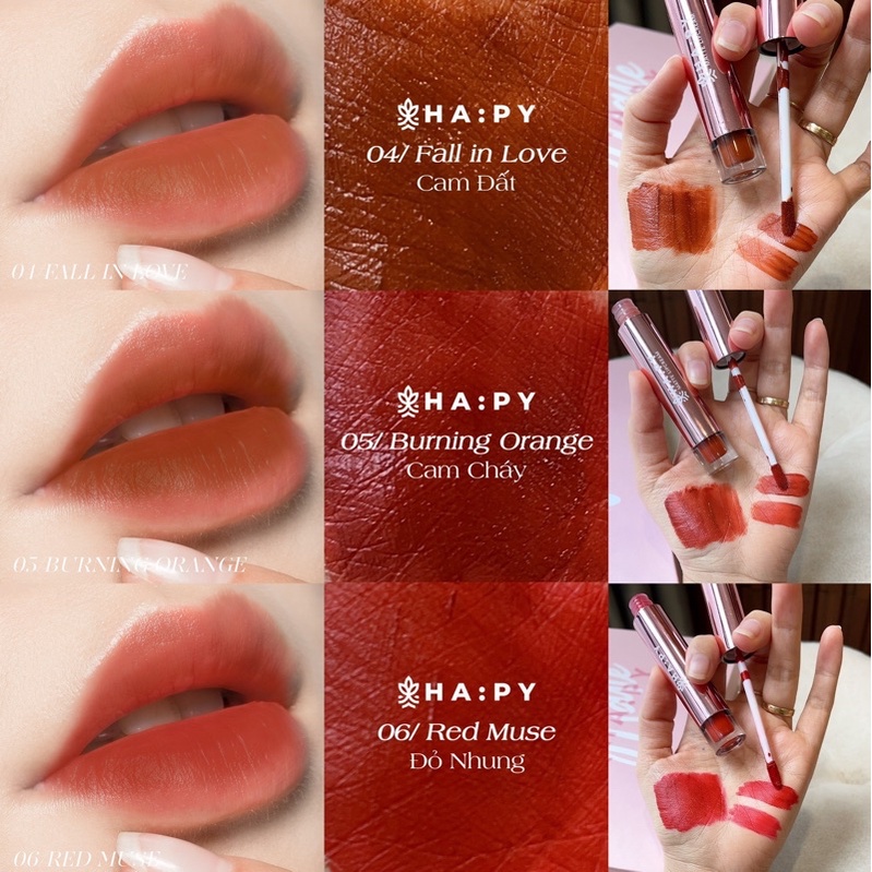 { MUA 1 TẶNG 1 } Son Kem lì Happy Matte Lipcream