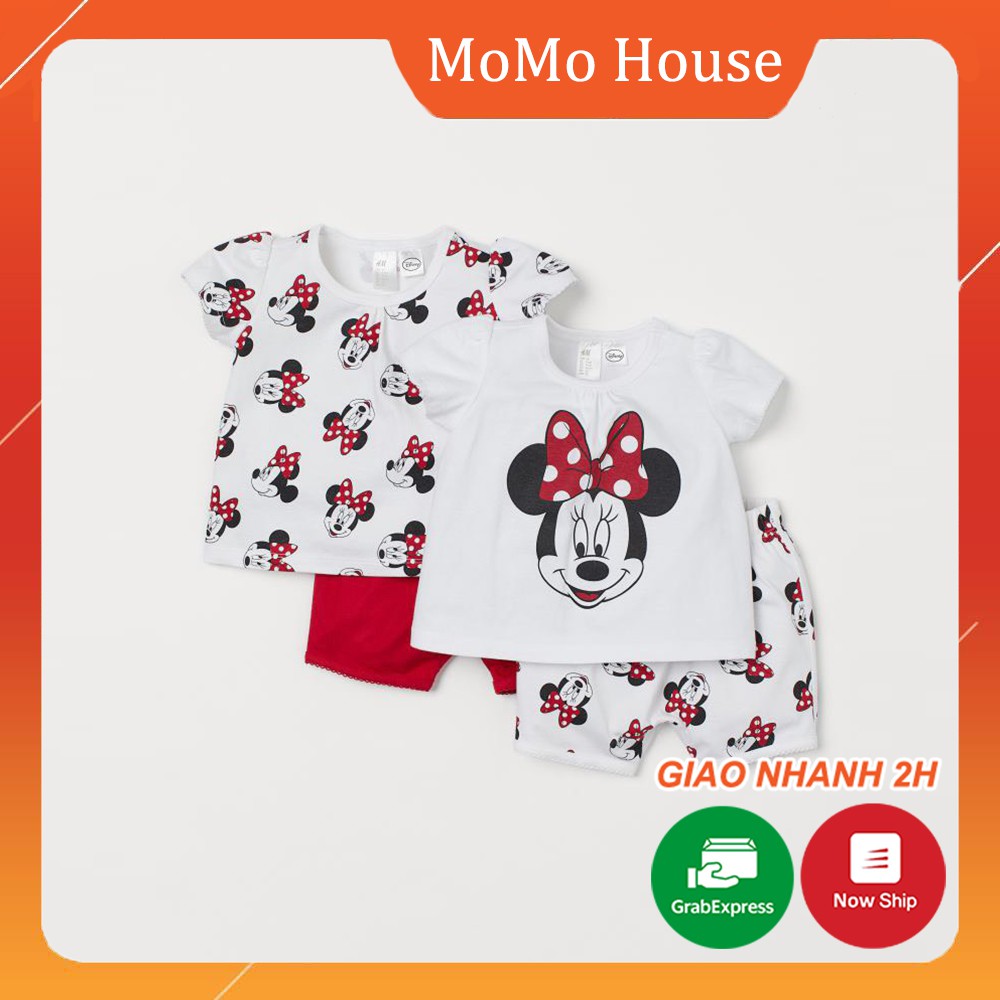 Combo 2 Bộ Hè Bé Gái Chất Cotton Hình Minnie