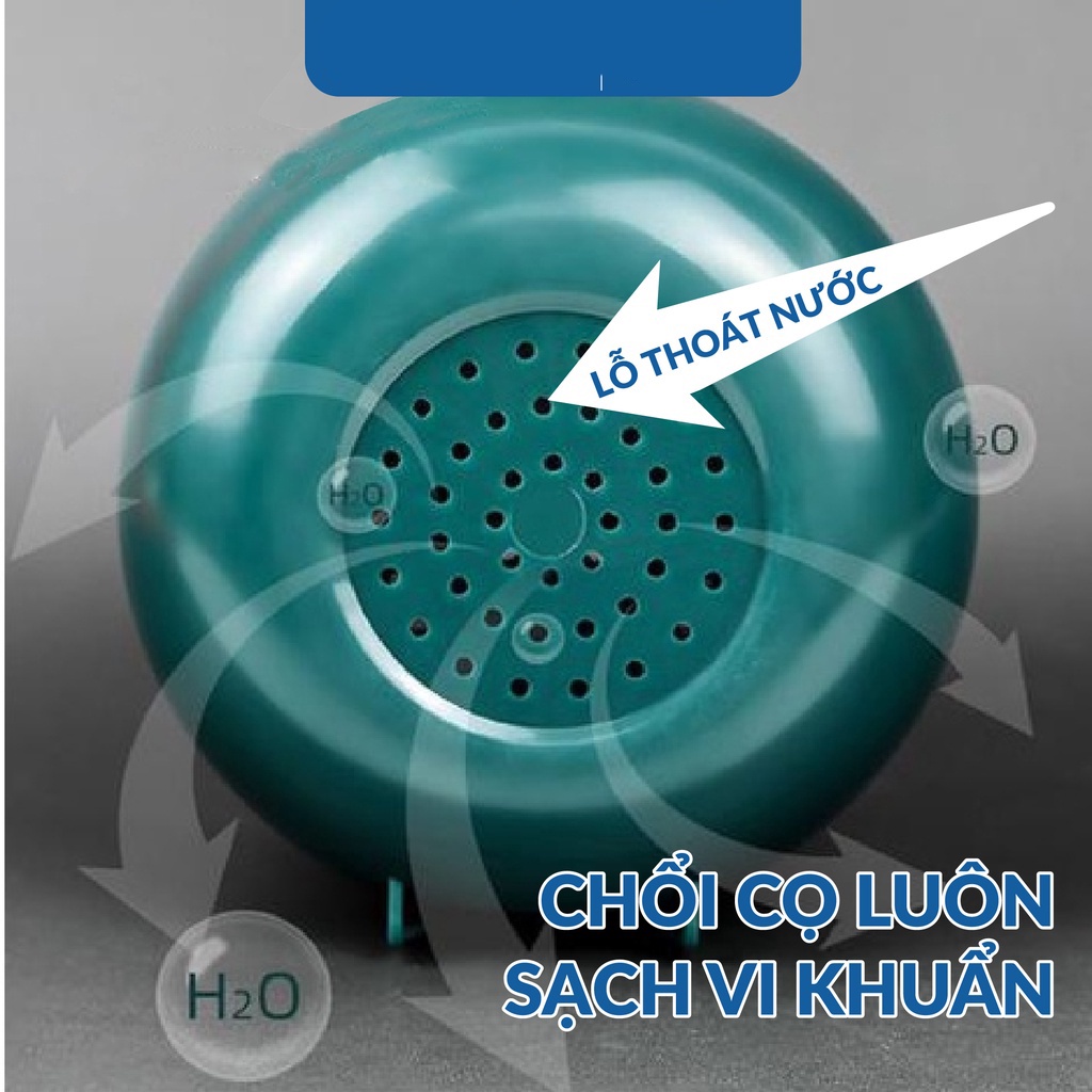 Chổi Cọ bồn cầu có hộp dán tường cao cấp, Cọ bồn cầu silicon thông minh