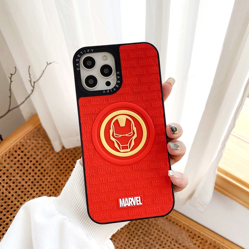 Ốp điện thoại silicone TPU mềm chống sốc in hình siêu anh hùng Marvel cho iPhone 11 12 13 7 8 6