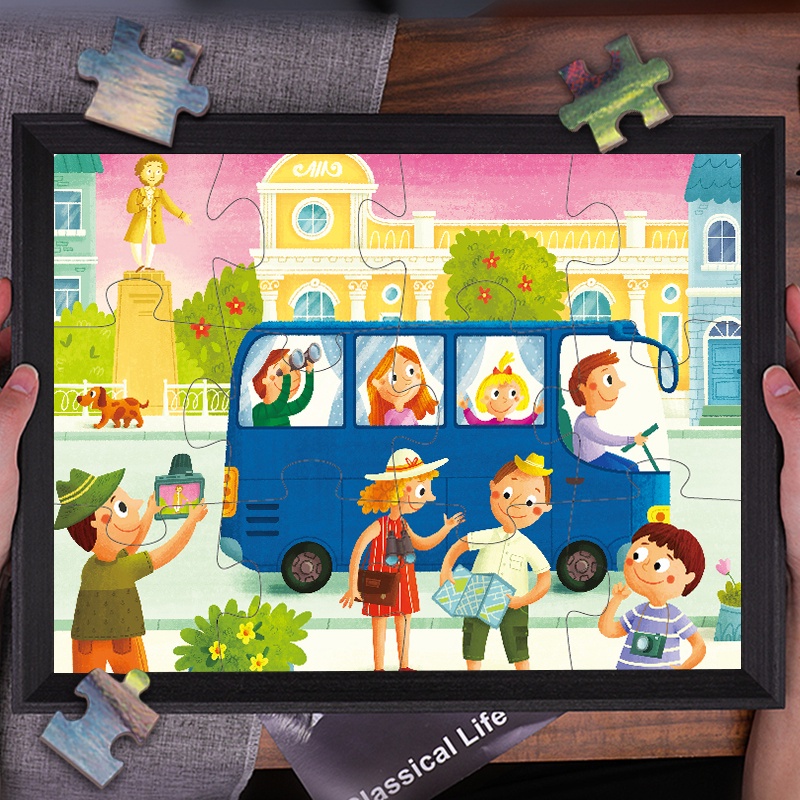 Bộ Đồ Chơi Xếp Hình Họa Tiết Hoạt Hình Dành Cho Trẻ Em 2-3 Tuổi