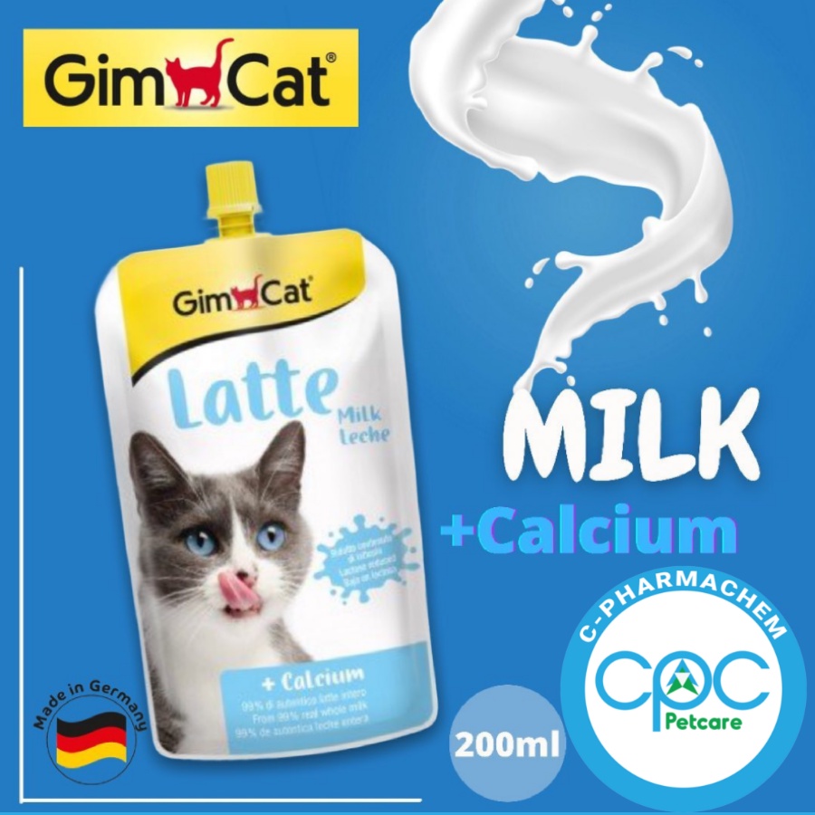 Sữa tươi cho mèo Gimcat latte 200ml, milk bổ sung canxi tiêu hóa cho thú cưng Con Mèo Xiêm