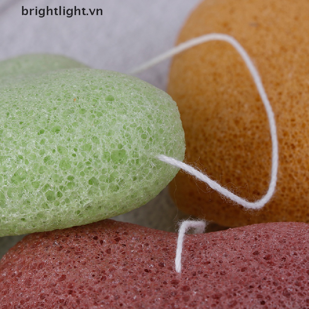 [Hàng mới về] Mút rửa mặt konjac hình trái tim làm sạch da tùy chọn màu sắc