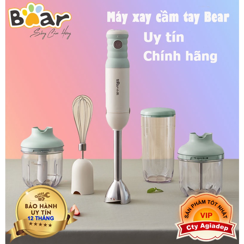 Bộ Máy Xay Bear Đa Năng Xay Ăn Dặm, Xay Cháo, Xay tỏi ớt, Đánh Trứng Cầm Tay Tiện Lợi Chính Hãng tại Agiadep