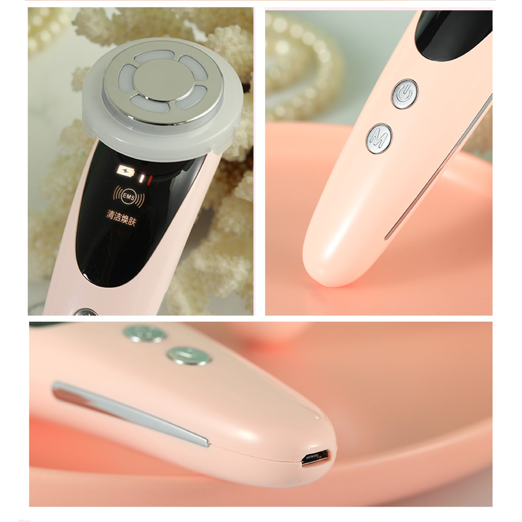 Máy đẩy tinh chất trẻ hóa làng da ánh sáng sinh học Ion Blue and Red Light Beauty Device AINI COLLECTION