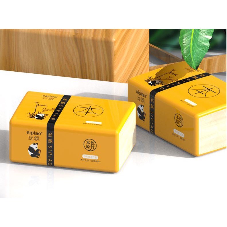 khăn giấy hình gấu trúc Sipiao siêu dai, giấy ăn con thỏ mềm mịn thấm hút tốt