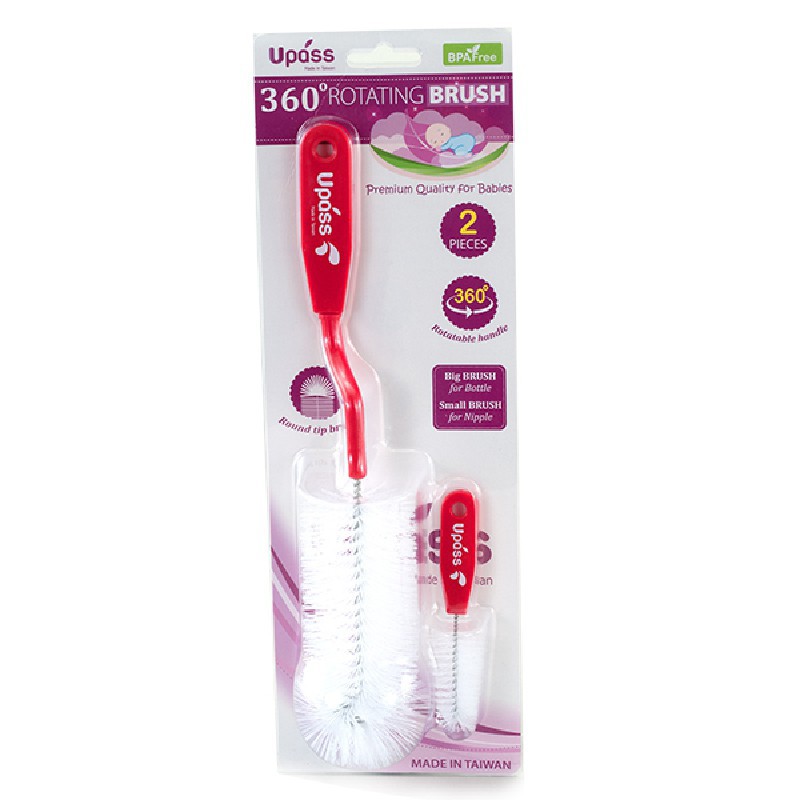 Bộ Cọ rửa bình sữa và núm ti xoay 360 độ Upass Thái Lan UP7001C