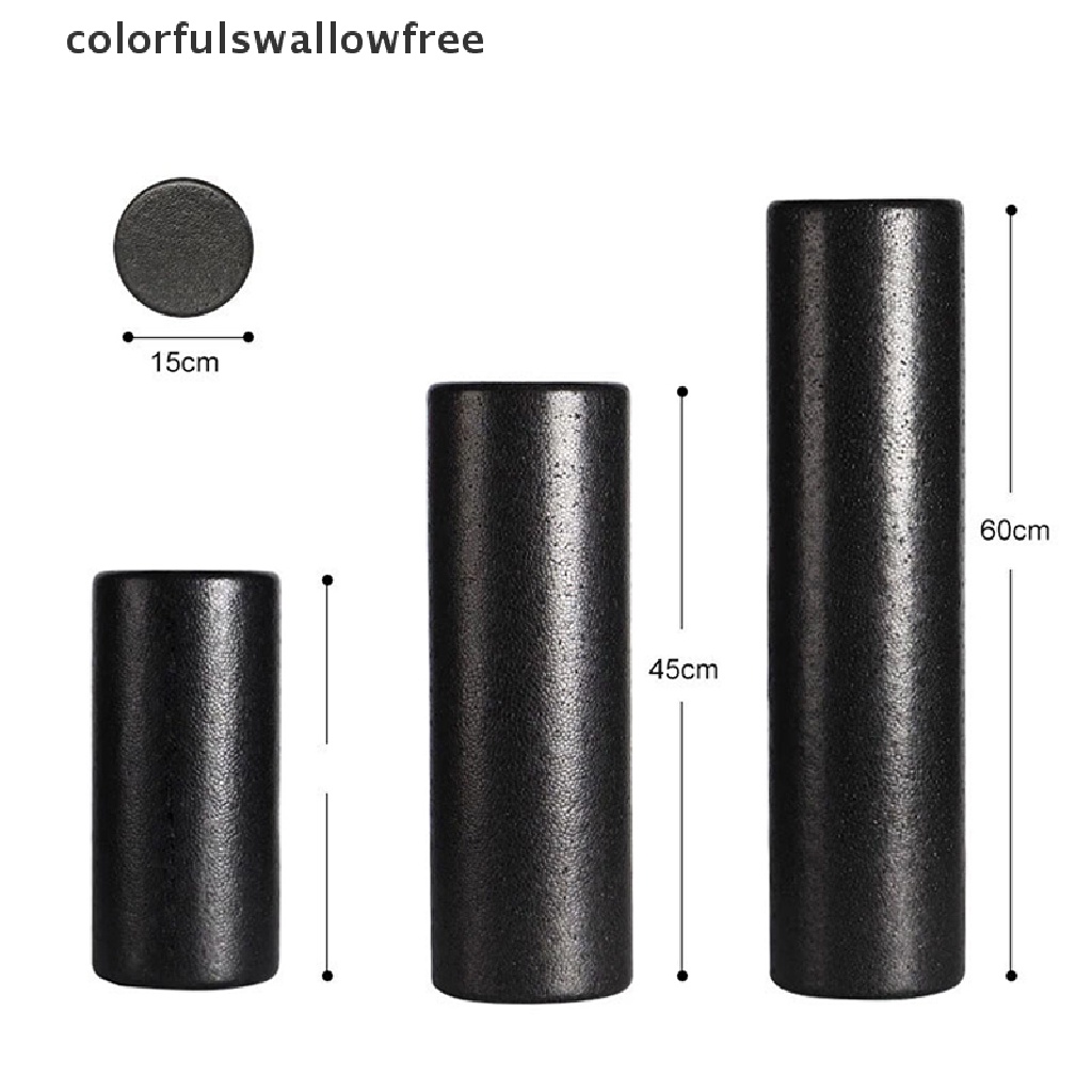 Con lăn mút 30/45/60 cm tập yoga thể dục màu đen