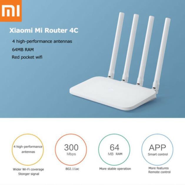 Bộ Phát Wifi Router Xiaomi 4C - Bảo hành 3 tháng