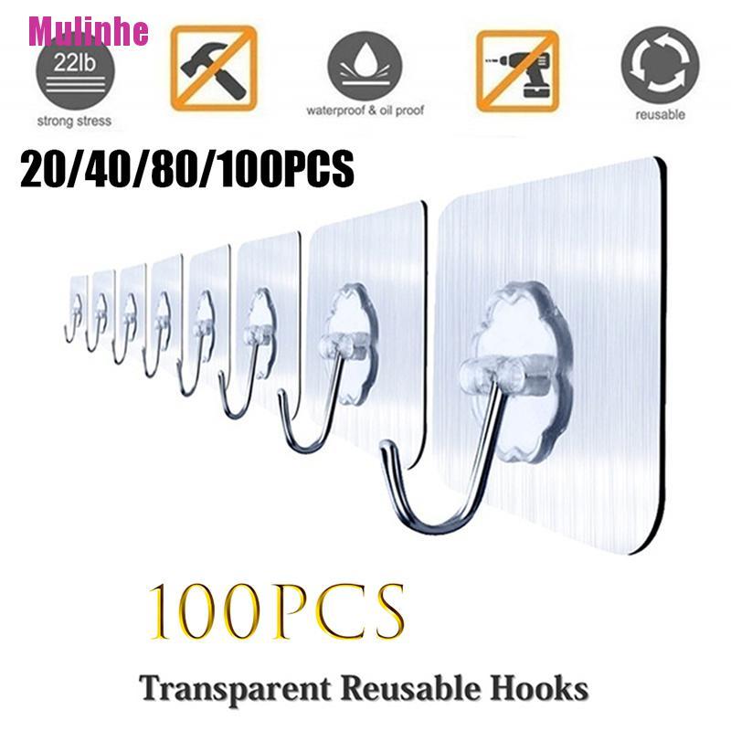 Móc Treo Đồ Dán Tường Bằng Kim Loại Trong Suốt Tiện Dụng