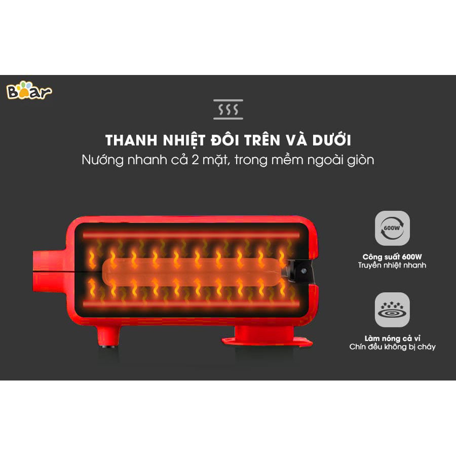 Máy Kẹp Nướng Bánh Mì Mini TORSOM, Ép Sandwich, Rán Trứng, Làm Đồ Ăn Sáng, Nướng Thịt 2 Mặt Đa Năng