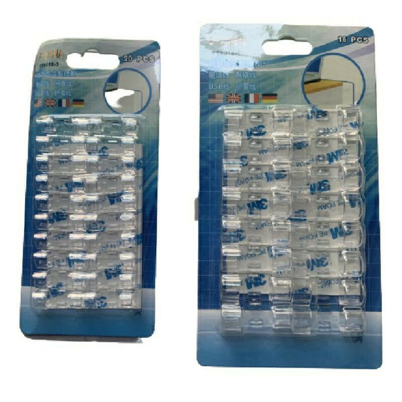 Bộ 20 miếng dán tường đi dây điện - kẹp cố định nút giữ luồn dây điện