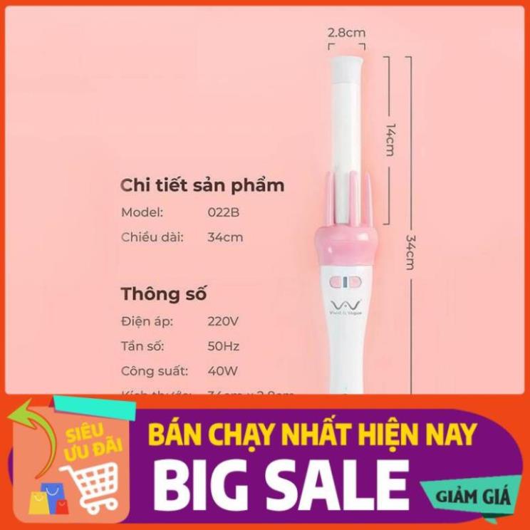 Máy Uốn Tóc, Lược Điện Làm Xoăn Tóc 360 Độ Vivid & Vogua Chuyên Nghiệp, Giúp Chị Em Tạo Được Những Kiểu Như Ý