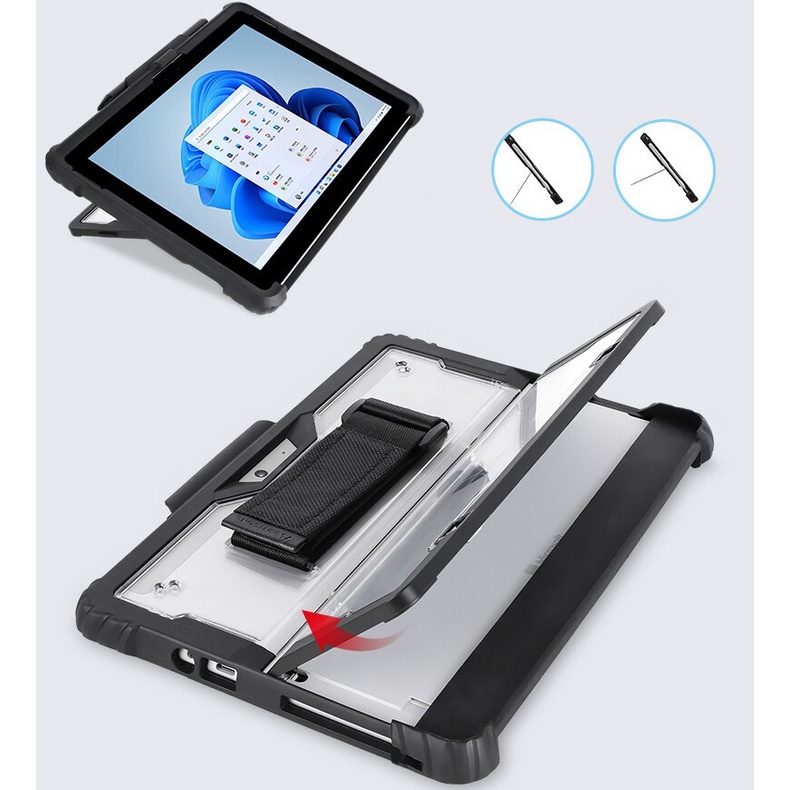 Ốp Máy Tính Bảng Nhám Trong Suốt Có Ngăn Đựng Bút Cho Microsoft Surface pro 9 8 7 6 5 4 Lite pro 7 plus Go 2 Go 3