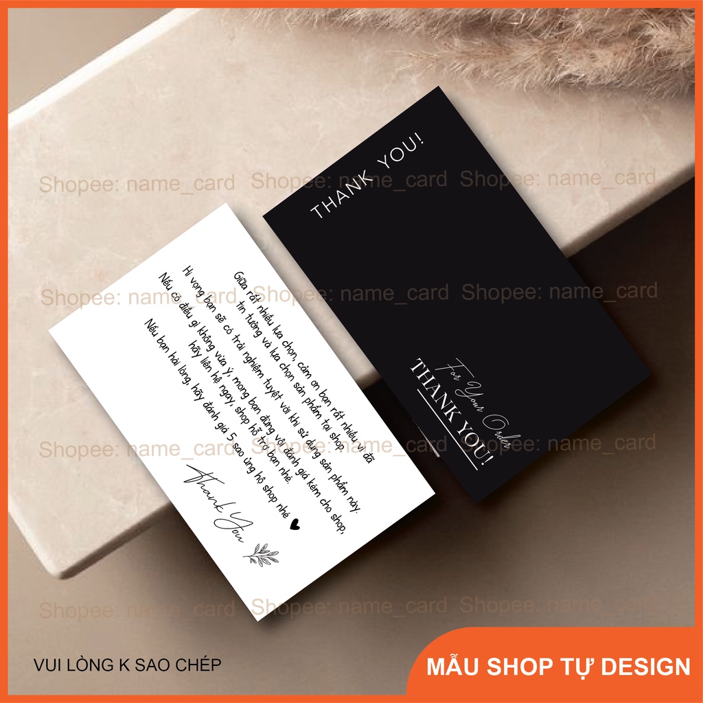 (Combo 1Card cảm ơn khách hàng, Card thank you, thiệp cám ơn - kích thước 9 x 5,5 cm - hàng có sẵn