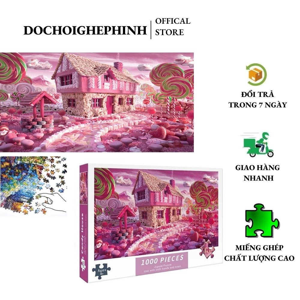 Bộ Tranh Ghép Xếp Hình 1000 Pcs Jigsaw Puzzle Tranh Ghép (75*50cm) Candy House Bản Đẹp Cao Cấp-H19