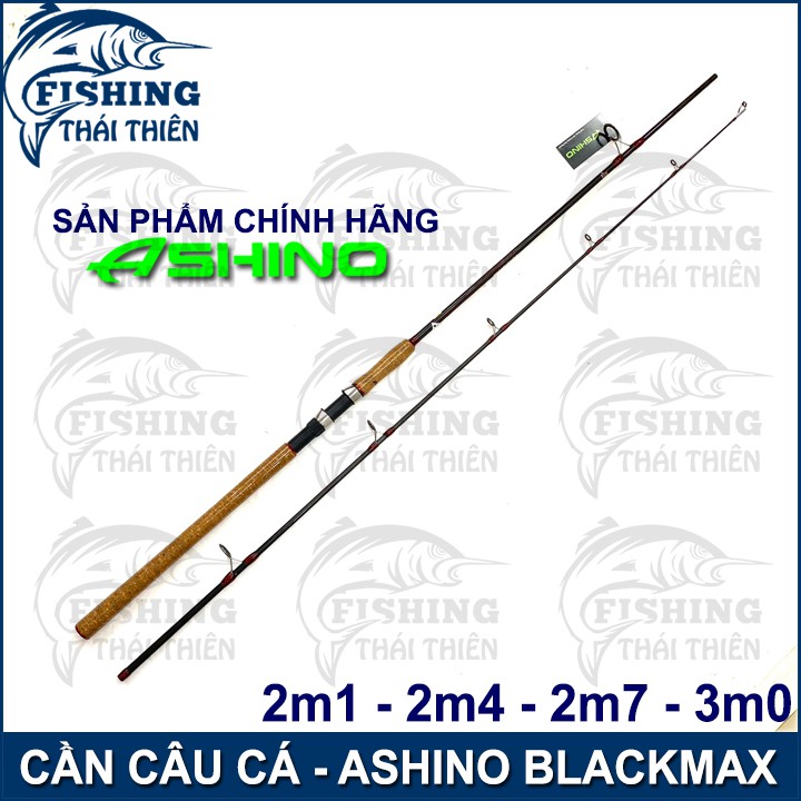 Cần câu cá Ashino BlackMax Cần 2 khúc máy đứng cán gỗ cần rỗng 2m1, 2m4, 2m7, 3m0