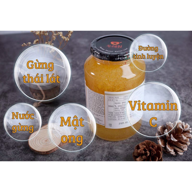 TRÀ MẬT ONG GỪNG HÀN QUỐC Dooraewon 1KG, TỐT SỨC KHỎE