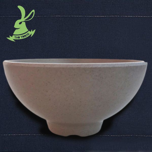 Tô sọc chẹt màu nâu nhựa Melamine dùng để đựng các món bánh canh, hủ tiếu JW1006, 07,08