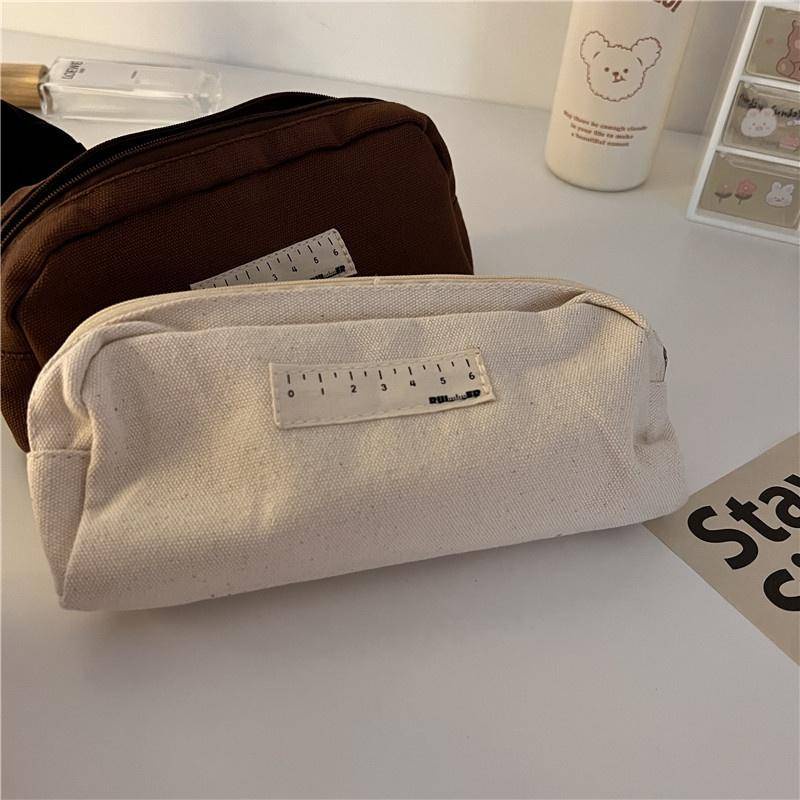 Túi Đựng Bút Bằng Vải Canvas Màu Sắc Đơn Giản