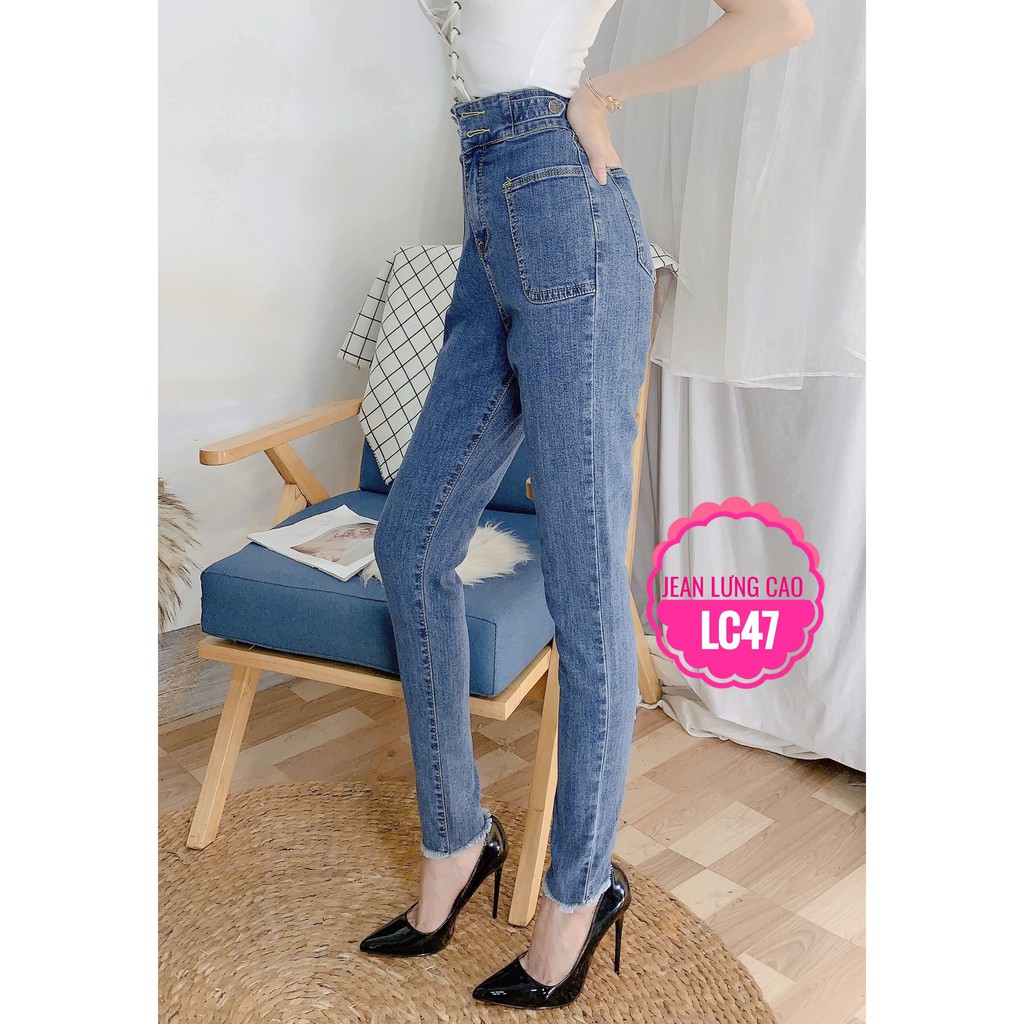 QUẦN JEAN DÀI LƯNG CAO LC47 ⚡100% ẢNH THẬT⚡ QUẦN BÒ CẠP CAO ⚡ QUẦN NỮ ÔM BODY ⚡ QUẦN JEAN CO GIÃN ⚡ QUẦN LƯNG CAO 2 NÚT