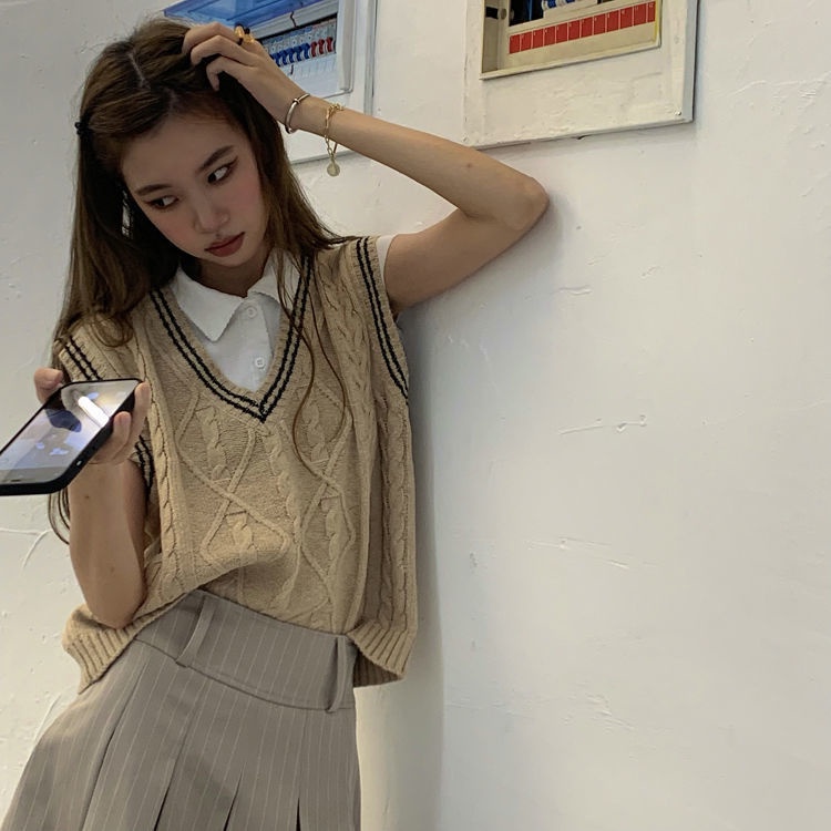 Áo len không tay cổ chữ v thiết kế mới thời trang dành cho nữ
