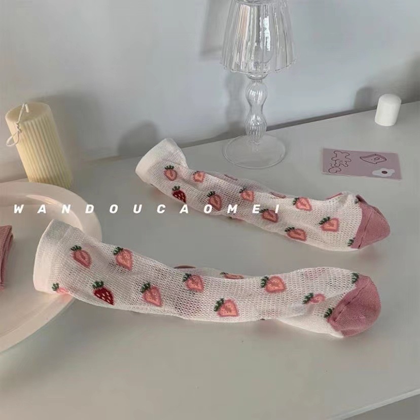 Vớ lưới cổ cao họa tiết dễ thương nhiều kiểu tùy chọn cho nữ