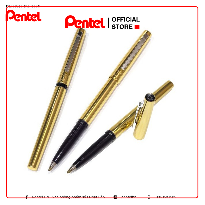 Bút Ký Cao Cấp Pentel RS3 Ngòi 0.8mm Mực Xanh | 2 Màu Vỏ