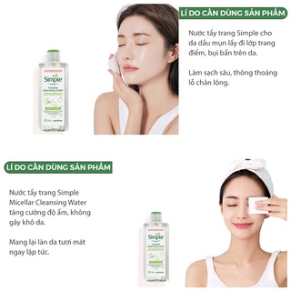 Nước Tẩy Trang Simple Micellar Cleansing Water