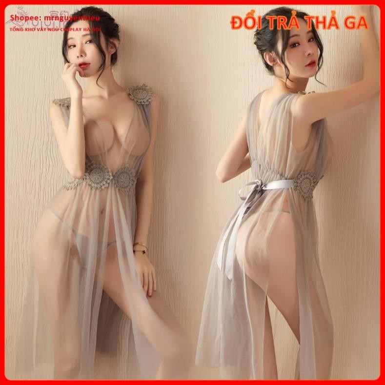 Váy ngủ 2 dây cosplay thiên thần dáng dài gợi cảm, [nile] đầm ngủ quảng châu xẻ tà cao cấp - mrnguyenhieu - Hà Nội