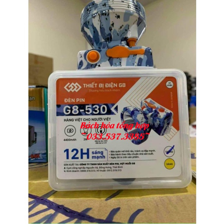 Đèn pin siêu sáng G8 530, đèn pha đội đầu bền đẹp chống nước