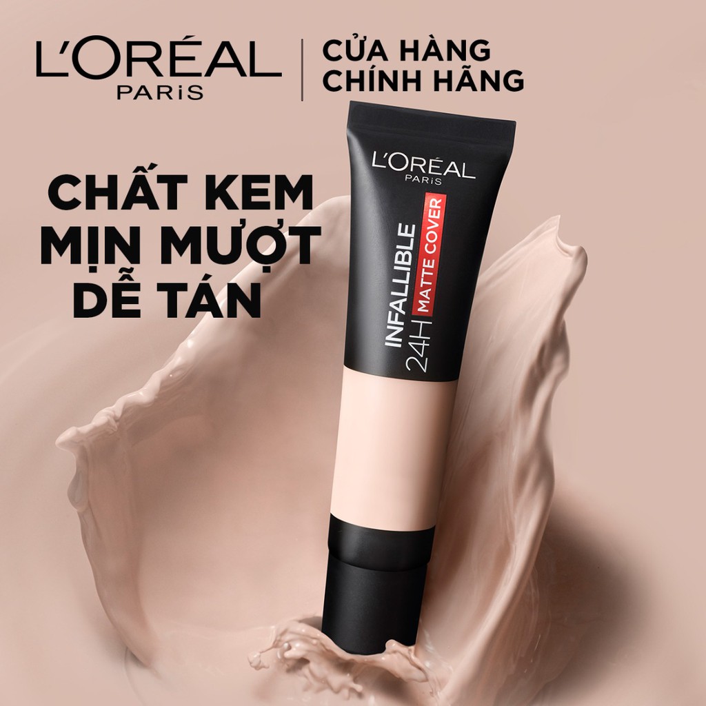 KEM NỀN LÂU TRÔI LOREAL PARIS INFALLIBLE 24H MATTE COVER SPF16 30ML CHÍNH HÃNG - 7556