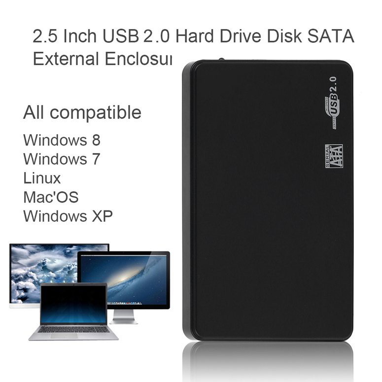 Bộ hộp ổ cứng ngoài HDD 2.5 Inch có cổng USB 2.0 kèm phụ kiện | BigBuy360 - bigbuy360.vn