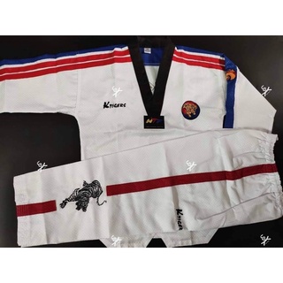 Võ phục K-Tigers Taekwondo Classic vải Kim Cương ô vuông