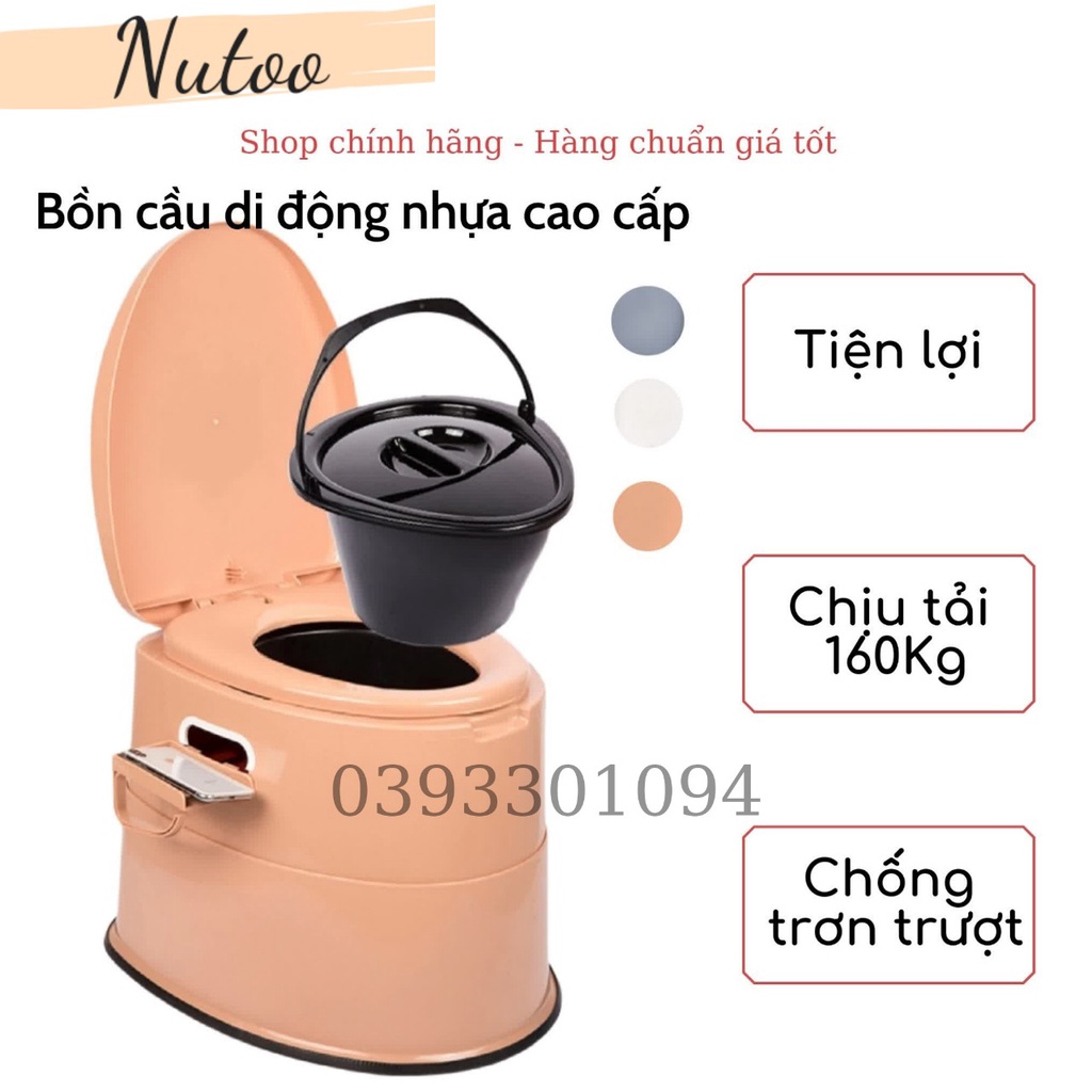 Bô vệ sinh cho người già, người bệnh có dải cao su chống trơn trượt.